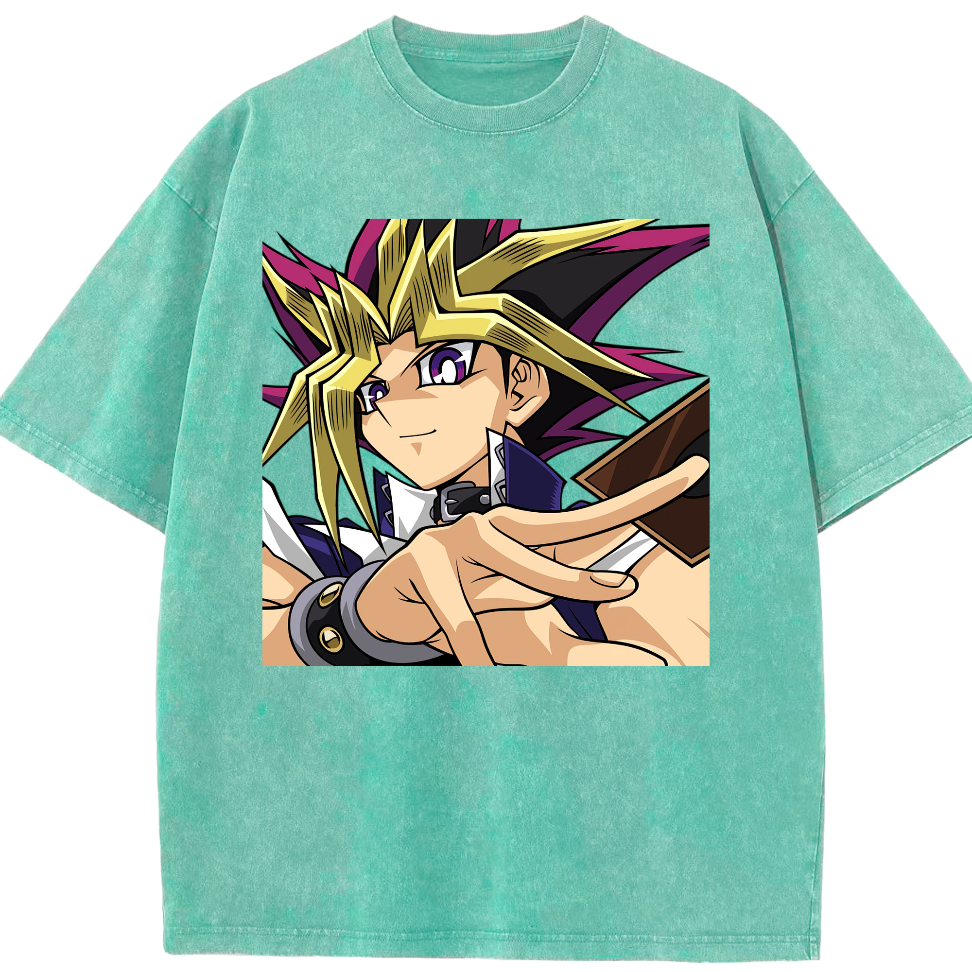 （画像用） 遊☆戯☆王 Yu-Gi-Oh! 綿100% ヴィンテージ風 半袖Tシャツ（フロントプリント）